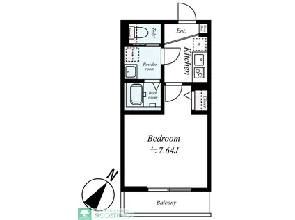 GRADUS桶川II(1K/1階)の間取り写真