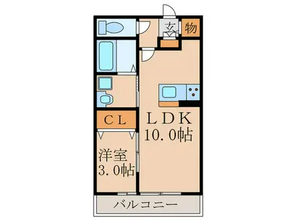 ピア グランディール(1LDK/2階)の間取り写真