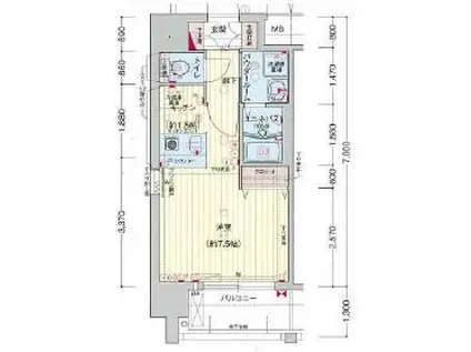 プレサンス名古屋STATIONザ・シティ(1K/6階)の間取り写真