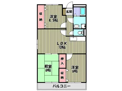 ラフィーネ壱番館(3LDK/1階)の間取り写真