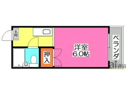 シャトル新狭山(1K/1階)の間取り写真