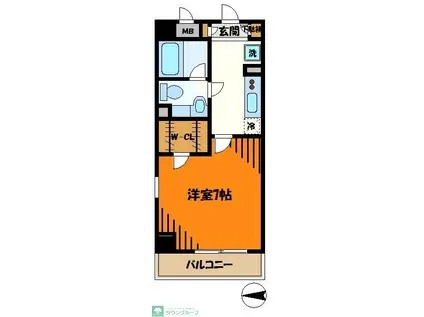 フィーノ武蔵小杉(1K/2階)の間取り写真