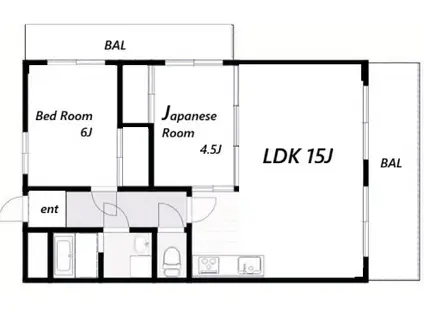サンライズ垂水(2LDK/6階)の間取り写真