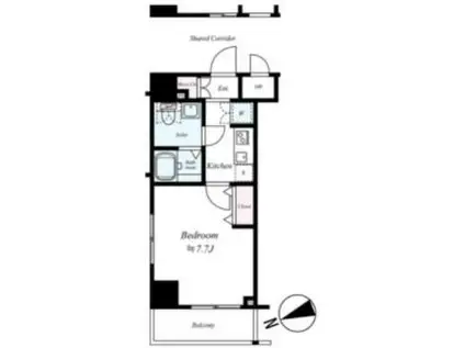 エスリード芝浦ベイサイド(1K/9階)の間取り写真