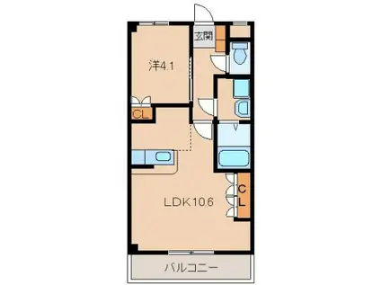 カサ・セピア(1LDK/2階)の間取り写真
