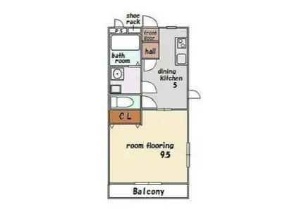 HIGH SO LOOP(1DK/1階)の間取り写真