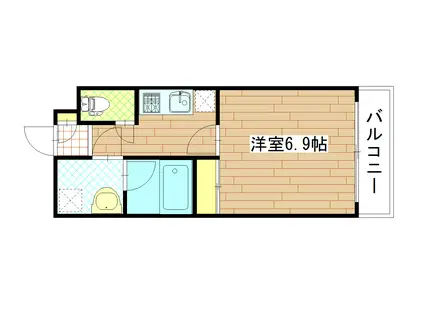 リュエル八幡(1K/2階)の間取り写真