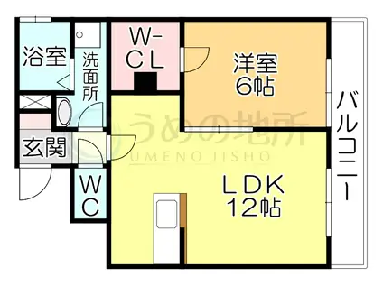 チャームビラII(1LDK/3階)の間取り写真