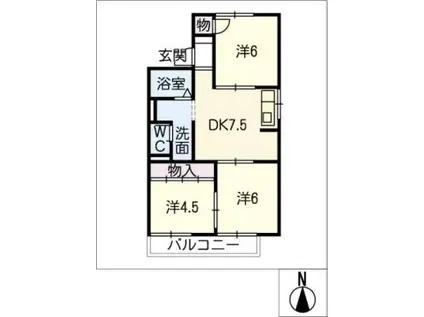パークハイツ(3DK/2階)の間取り写真
