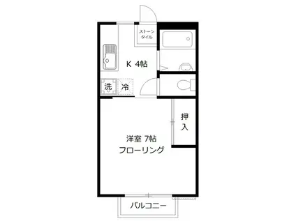 グランドハイツ(1K/1階)の間取り写真