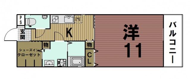グランシャリオレアル(1K/1階)の間取り写真