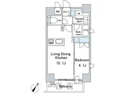 ルジェンテ・バリュ上野(1LDK/3階)の間取り写真