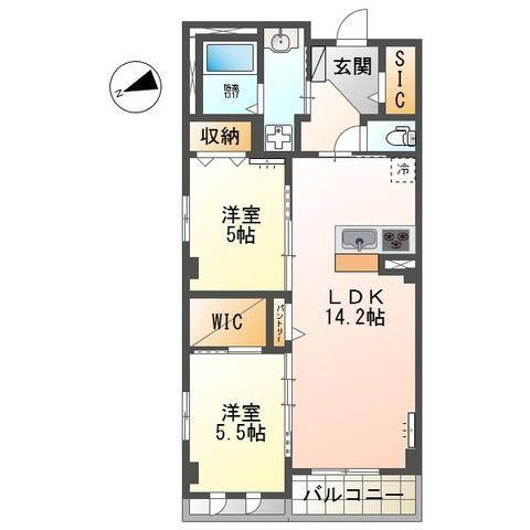 千葉市中央区2丁目店舗マンション(2LDK/3階)の間取り写真