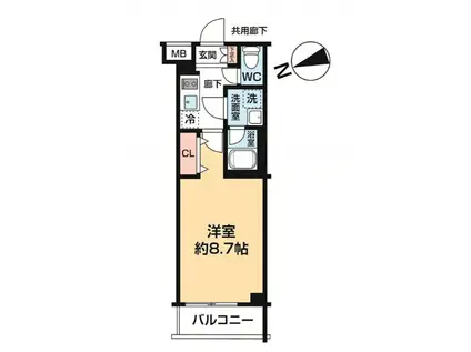 ARCOBALENO OHANAJAYA(1K/2階)の間取り写真