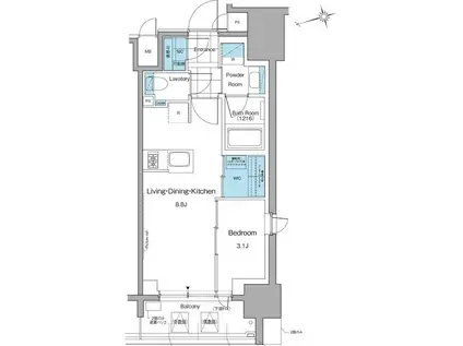 ルフォンプログレ本郷三丁目(1LDK/4階)の間取り写真