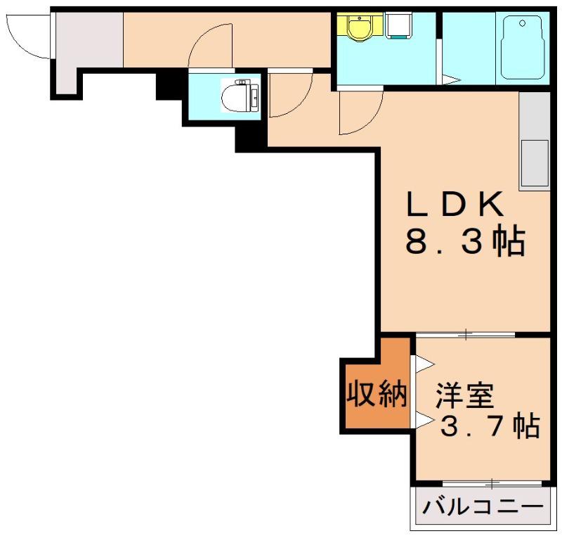 CRECIA楠木(1LDK/1階)の間取り写真