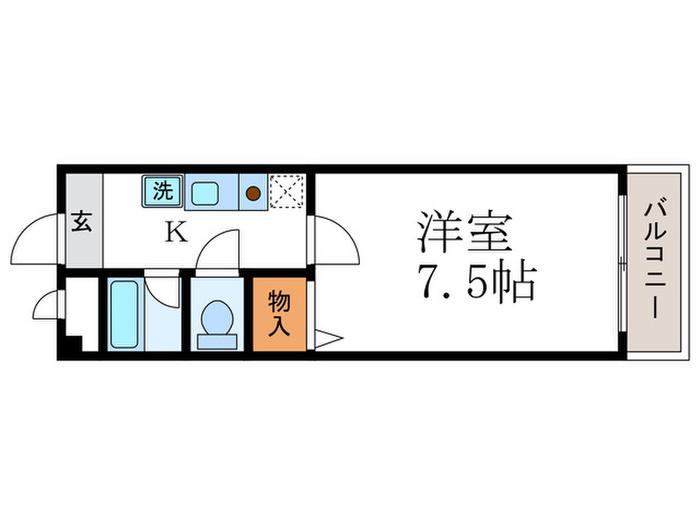 グリーンコートランザン(1K/3階)の間取り写真