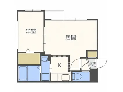 TRESOR33(1LDK/2階)の間取り写真