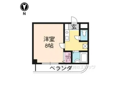 セードル北山(1K/2階)の間取り写真