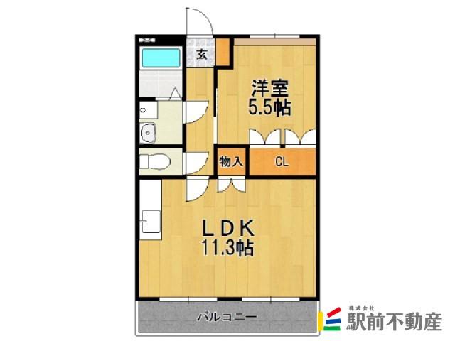 ピュアライズ(1LDK/1階)の間取り写真