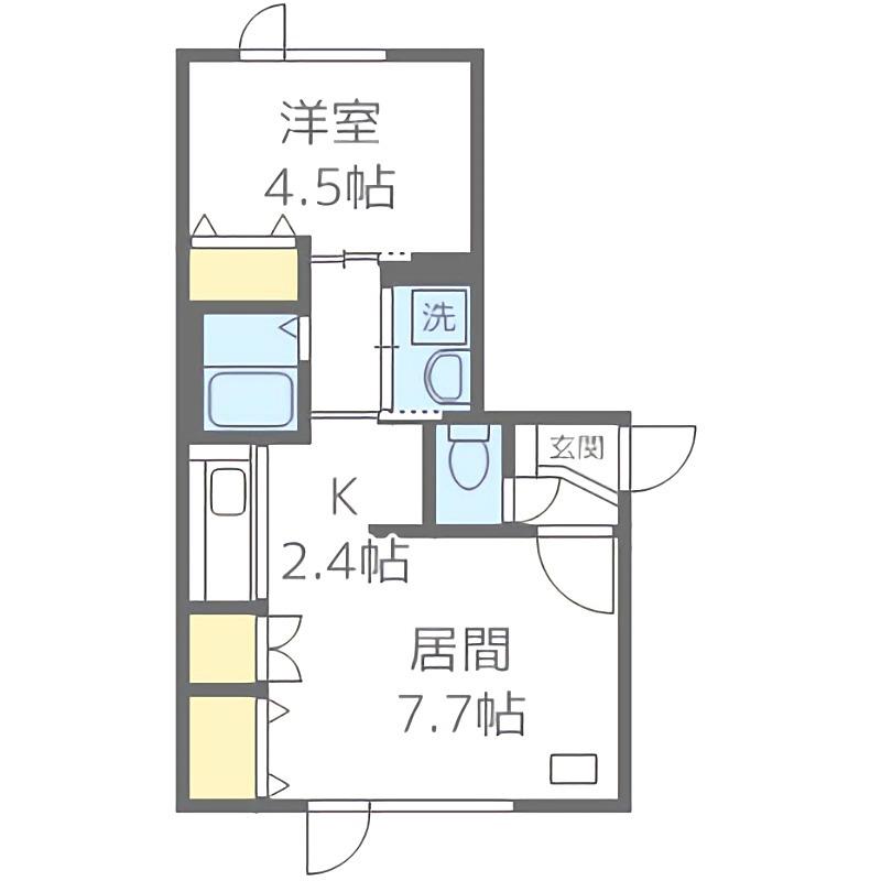 OGGI南円山(1LDK/2階)の間取り写真