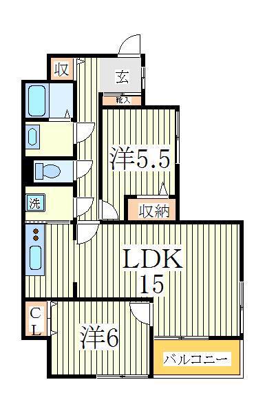 浜島レジデンス(2LDK/1階)の間取り写真