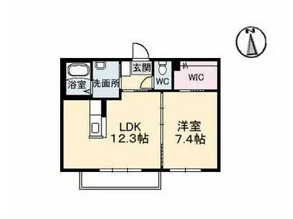 ベルアネス A棟(1LDK/2階)の間取り写真
