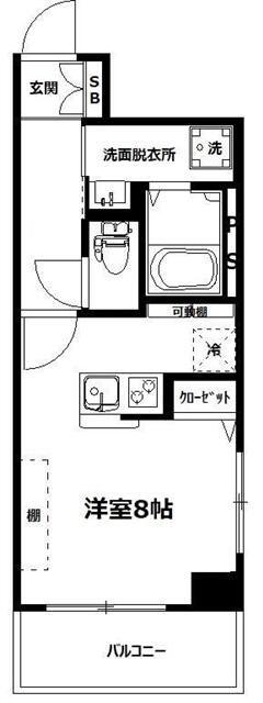 心園コーポ(ワンルーム/1階)の間取り写真