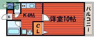 サニーコスモII(1DK/1階)の間取り写真