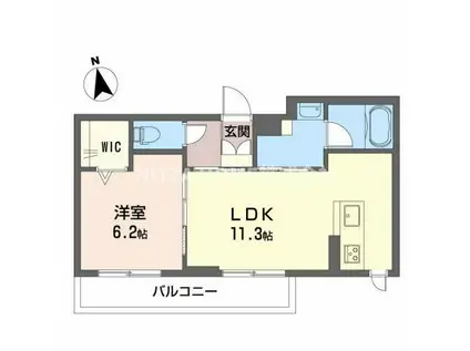 グラン・エストヴィル(1LDK/3階)の間取り写真