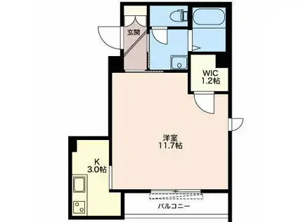 ベルテ安東(1K/1階)の間取り写真