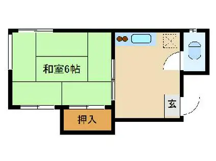 JR京浜東北線 蒲田駅 徒歩10分 2階建 築47年(1DK/2階)の間取り写真