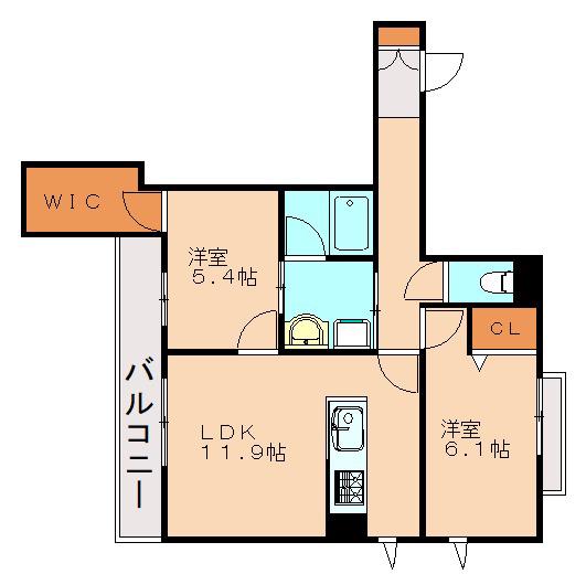 SHAMAISON COURAGEVI(2LDK/2階)の間取り写真