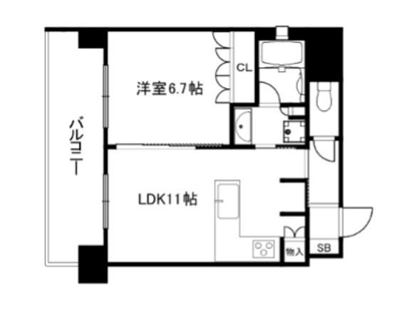 リーガル京都御所西V(1LDK/3階)の間取り写真