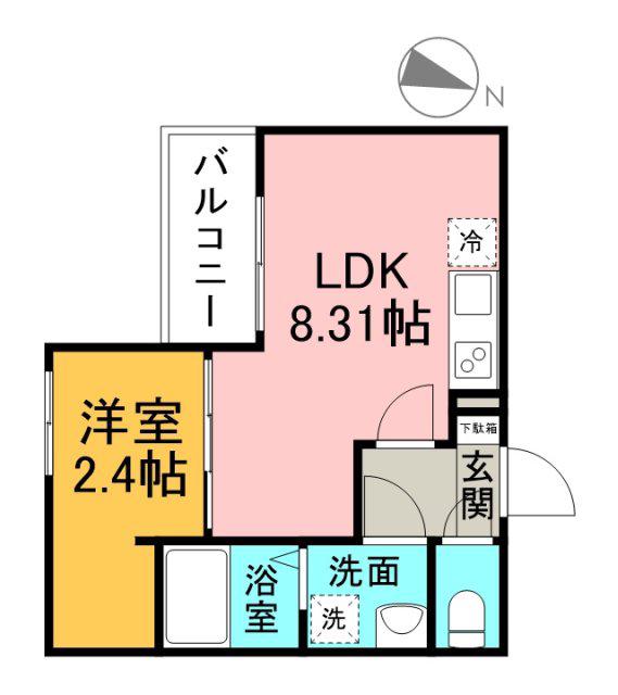 セブンプロート海田栄町(1LDK/1階)の間取り写真