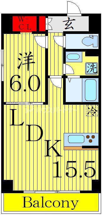 ラ・ヴェール広小路(1LDK/6階)の間取り写真
