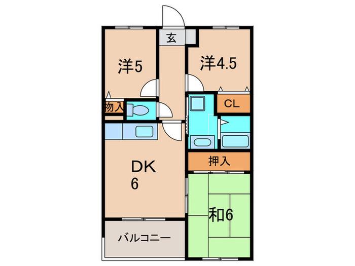 アネックス伊丹(3DK/3階)の間取り写真