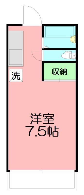 ニュー富士ハイツ(ワンルーム/2階)の間取り写真