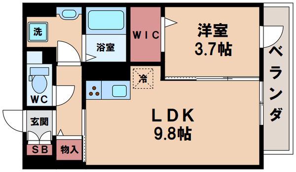 サニーコート(1LDK/2階)の間取り写真