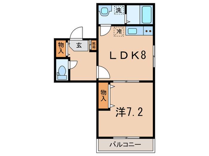 パルハイム(1LDK/2階)の間取り写真
