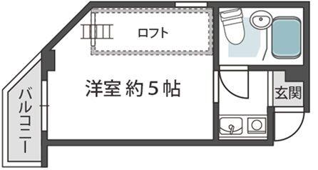 ヴィラ上町(1K/3階)の間取り写真