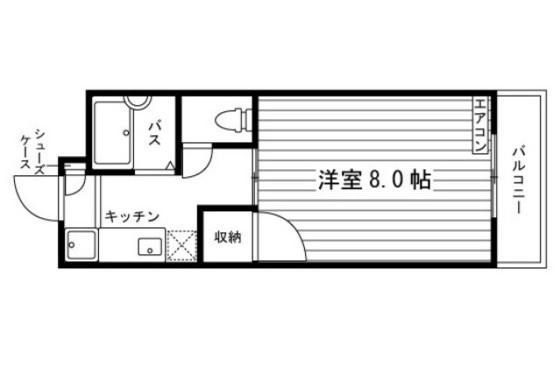 プレステージ松島(1K/4階)の間取り写真