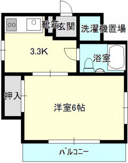 ダイアパレス舟入本町(1K/4階)の間取り写真