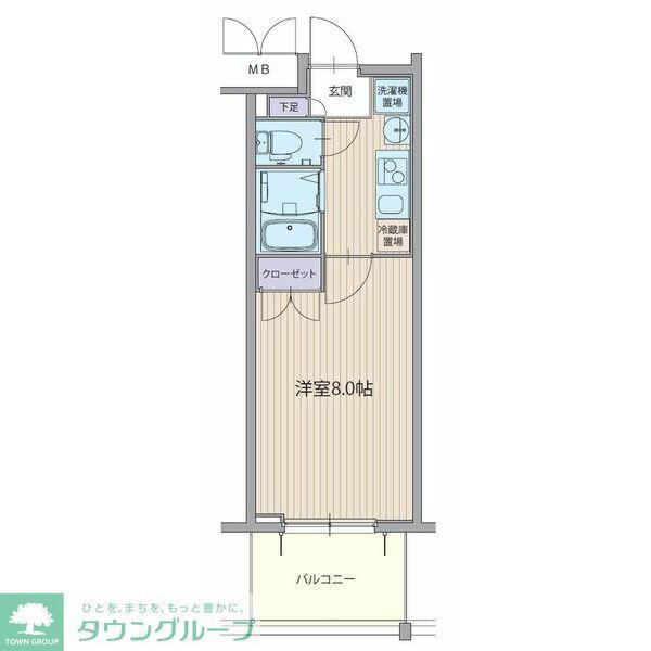 パルティール上前津(1K/9階)の間取り写真