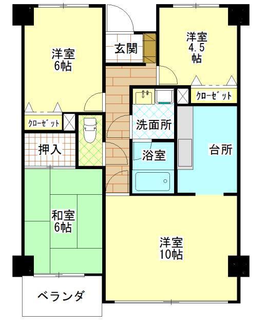 サンコーマンション(3LDK/2階)の間取り写真