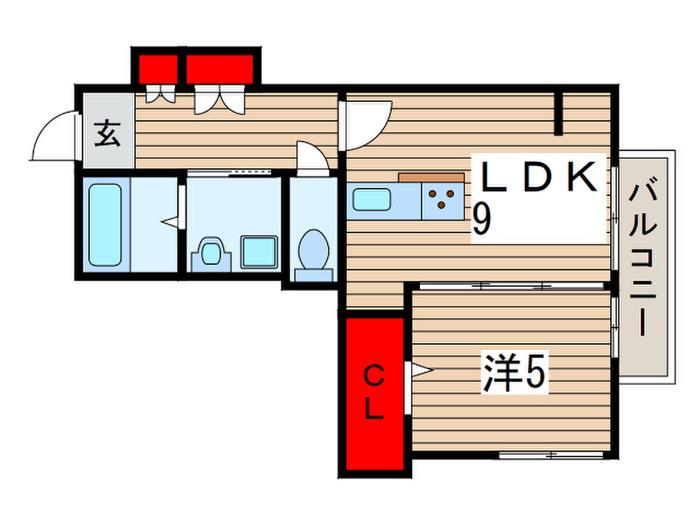 ルラシオン(1LDK/1階)の間取り写真
