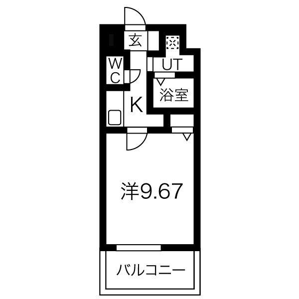 NONAMI RISE(1K/7階)の間取り写真