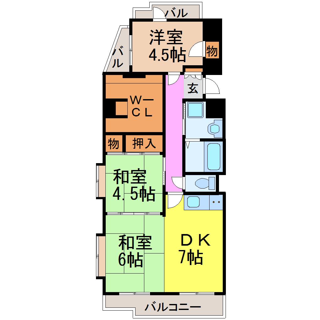 ロイヤル御器所(3SDK/9階)の間取り写真