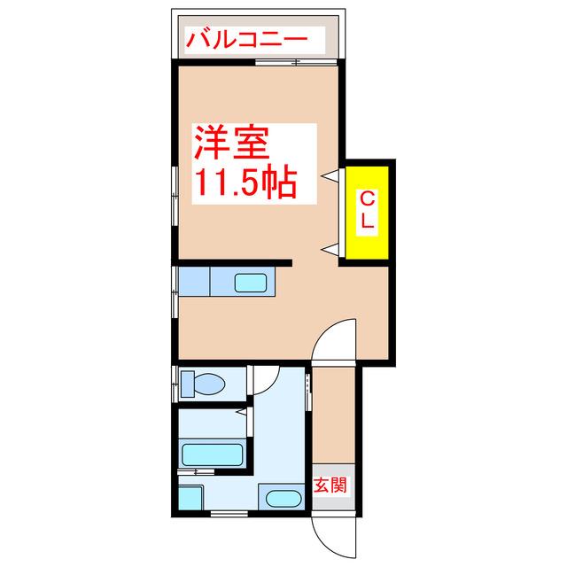 サニーハイツ(ワンルーム/2階)の間取り写真