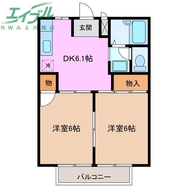 ニューライフコーポITO(2DK/2階)の間取り写真